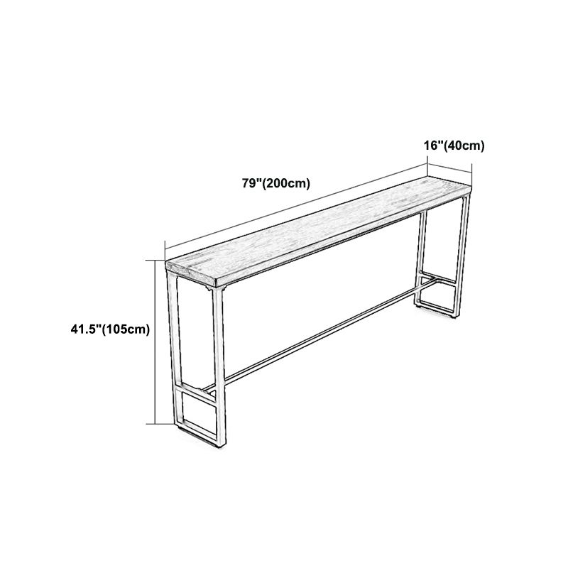 Glam Pub Table with Metal Base White Wood Top Bar Table for Living Room