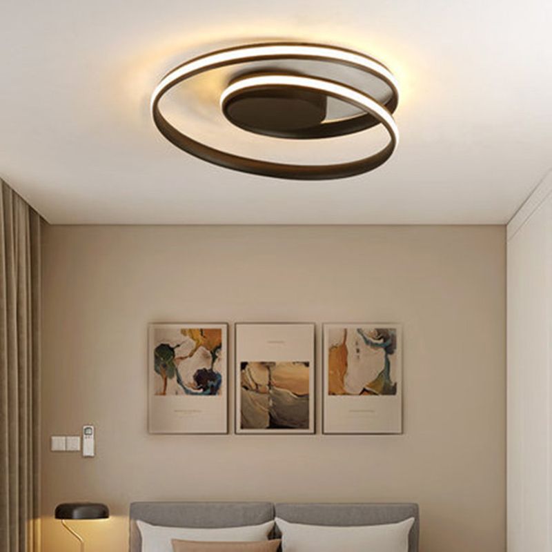 Modern Minimalist Indoor LED Ceiling Light Aluminium Linear Flush Mount with Silicone Shade