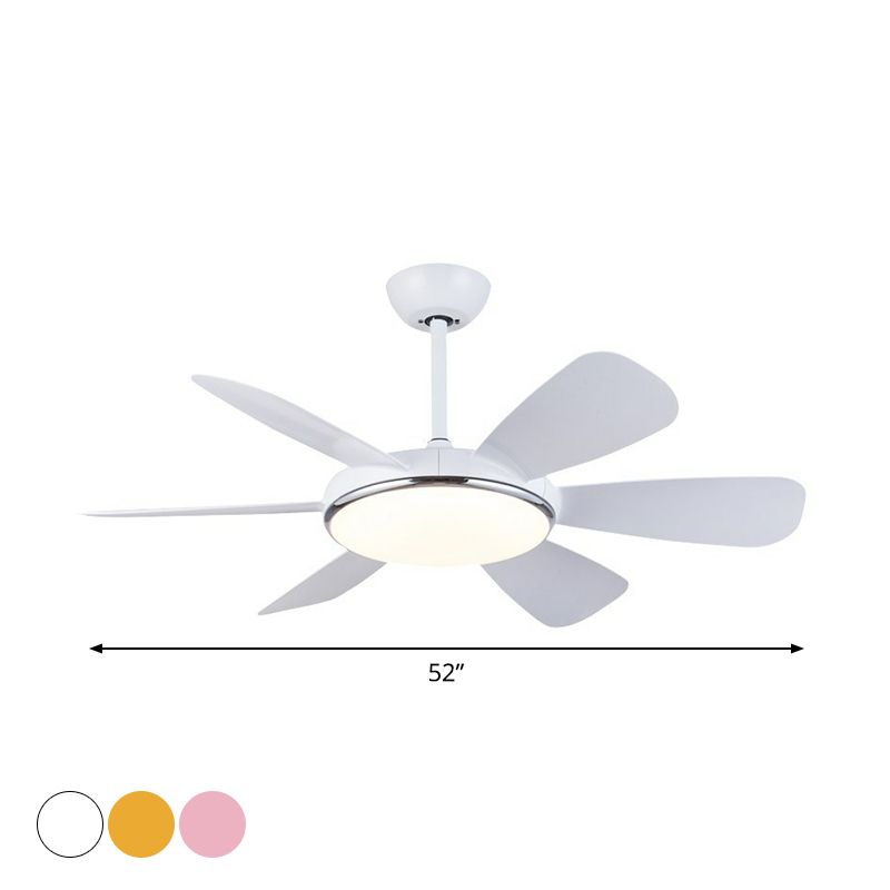 Iluminación acrílica de montura acrílica en forma de tazón livería de ventilador colgante de comedor tradicional, 52 "de ancho