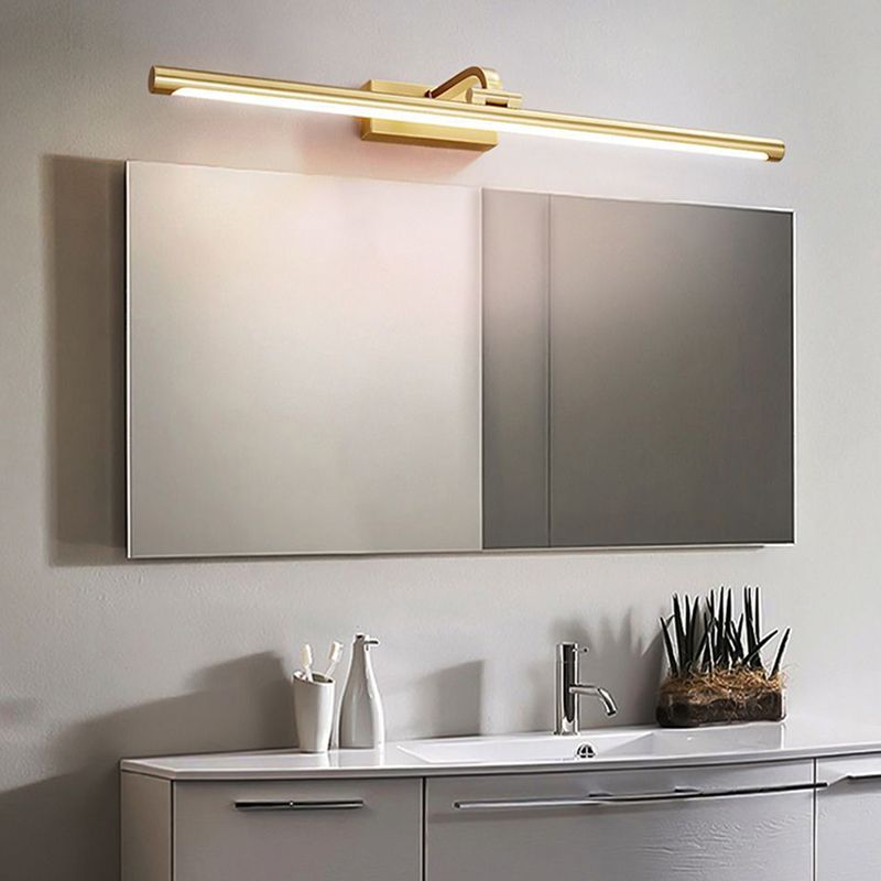 Contemporary LED Mirror Lamp Metal Bathroom Vanity Light Fixtures in Gold