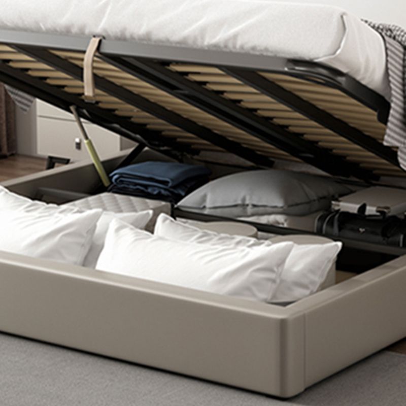 Contemporary Grey 10.23 " Tall Wooden Platform Bed for Bedroom