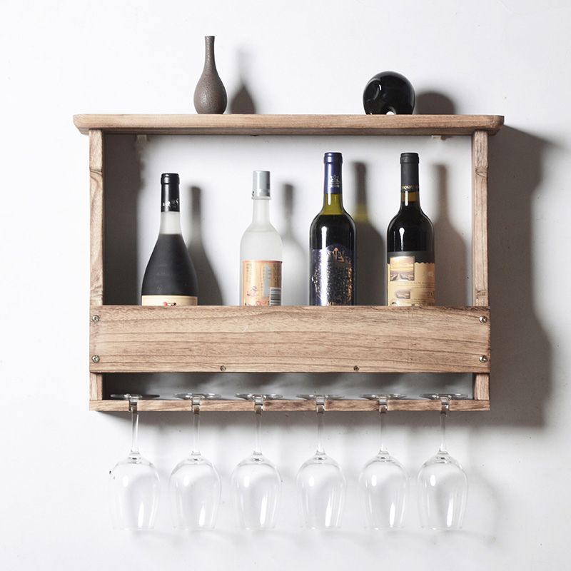 Modern Wall Mounted Wine Rack Wooden Wine Bottle Rack for Home