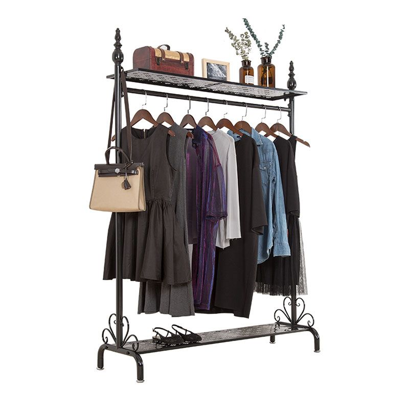 Modern Style Coat Rack Freestanding Shelf Design Metallic Coat Rack