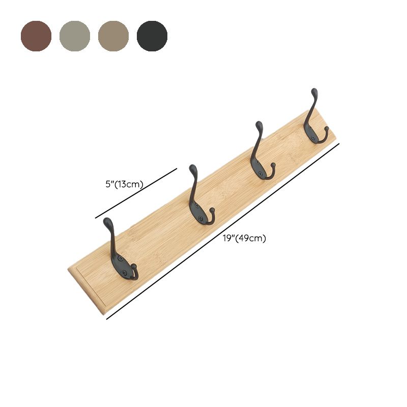 Modern Coat Rack Wood Framed Wall-Mounted Coat Hanger with Hooks