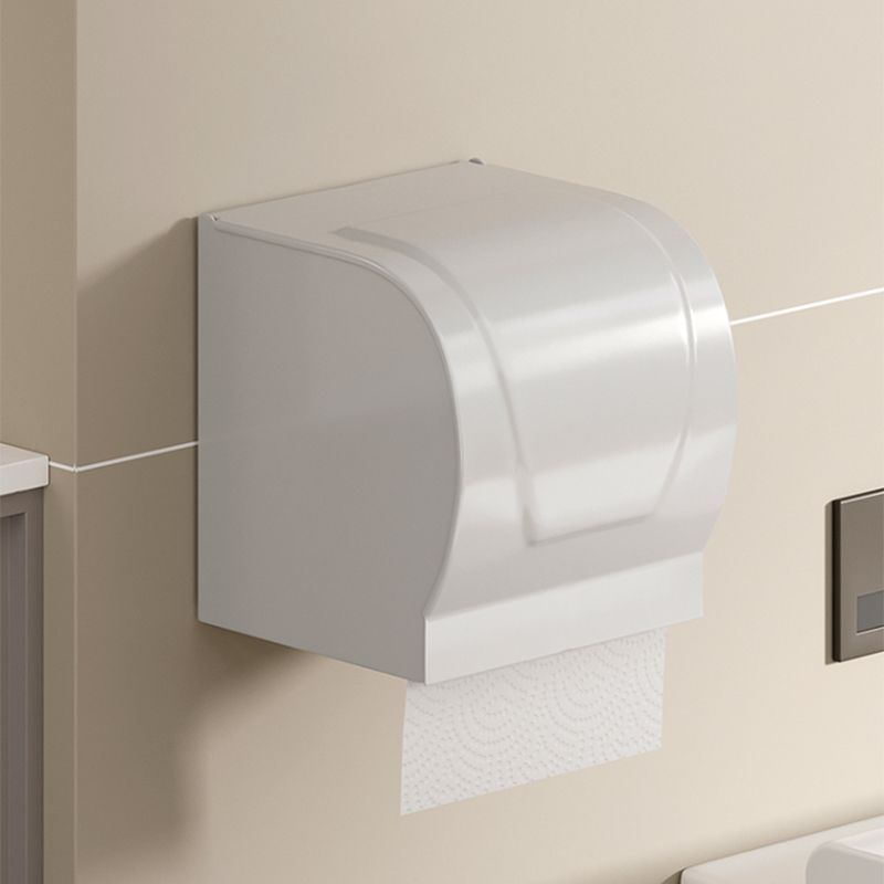 Contemporary Bathroom Hardware Set in White with Bath Shelf/Towel Bar/Paper Holder