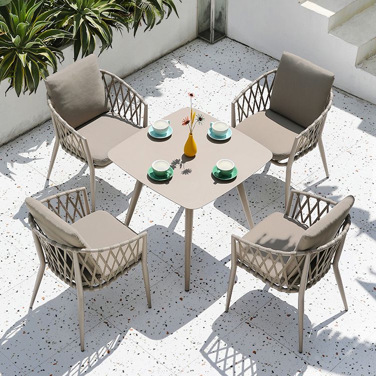 Contemporary Outdoor Patio Table Mildew Resistant Dining Table