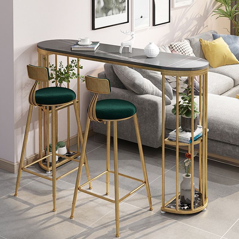 Table à manger à hauteur de comptoir contemporain Table du bistrot de rangement ovale en marbre (seule table)