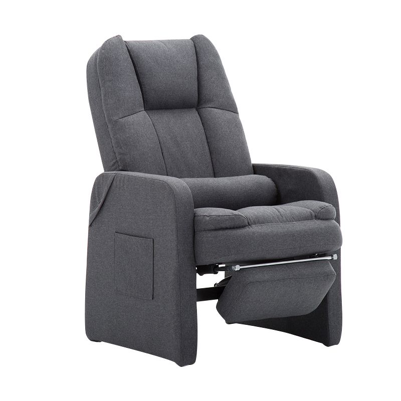 Metal Frame Standard Recliner with Footrest Solid Color Upholstered Recliner Chair