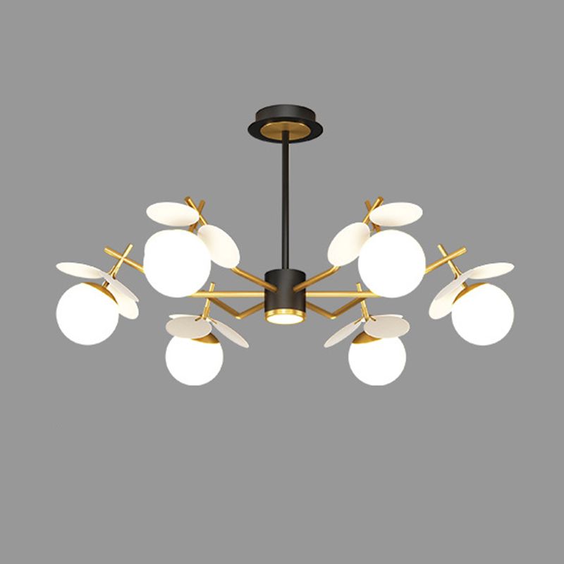 Shaded Metal Chandelier Lighting Fixture Modern Style Pendant Light Kit for Living Room