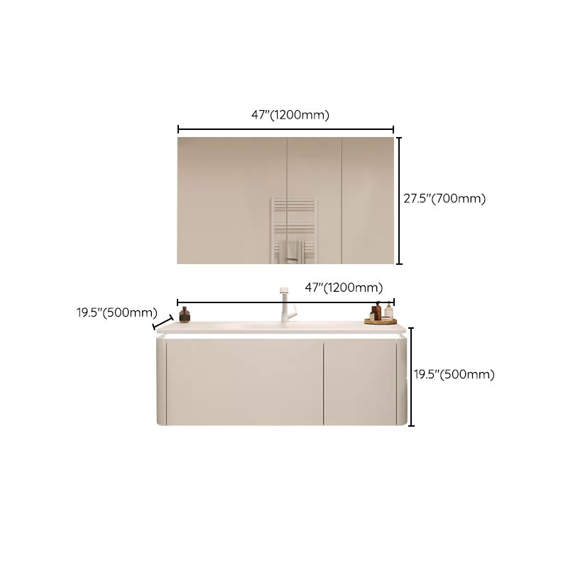 Wall Mount Bathroom Vanity Set Modern Bathroom Sink Vanity with Mirror