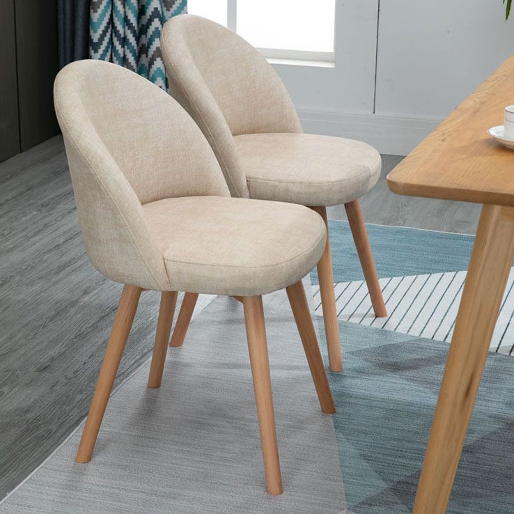 Contemporary Linen Dining Chair Parsons Chair in Matte Finish for Home