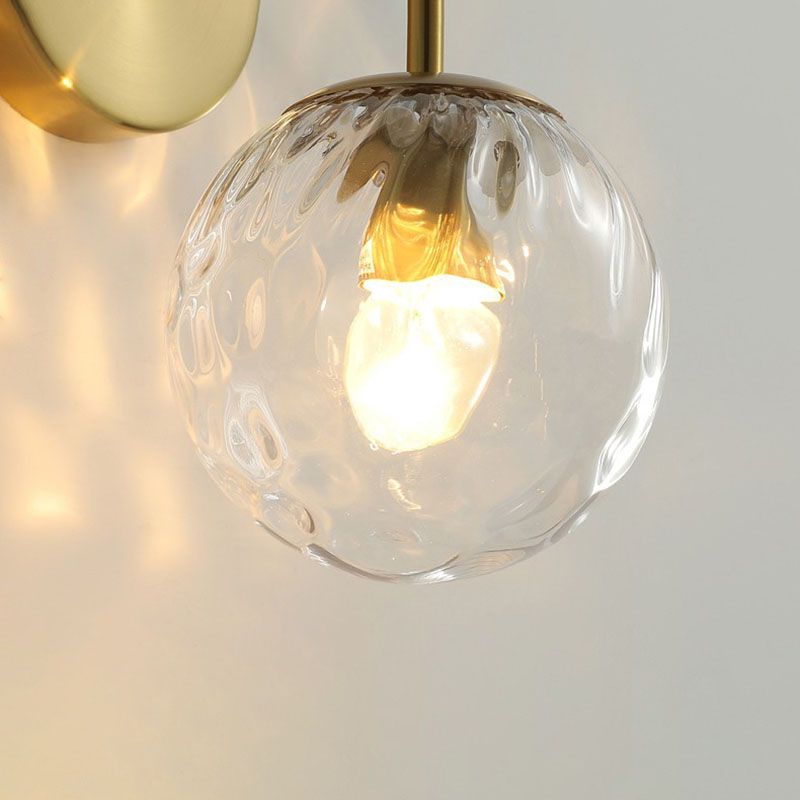 Metal 1-Light Wall Lamp in Modern Style Globe Glass Wall Light for Bedroom