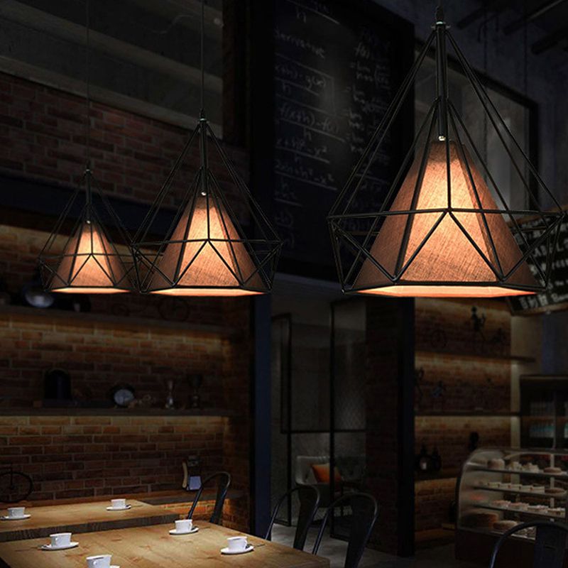 3-Lights Geometric Multi Pendant Light Fixture Industrial Metal Multi-Pendant