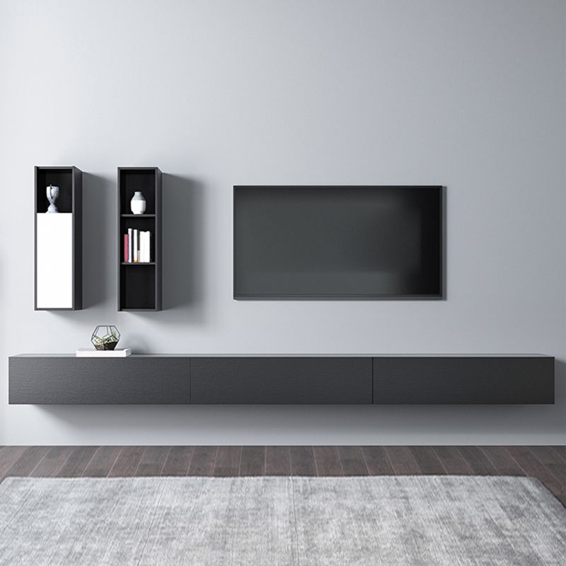 Modern Wood TV Media Stand Wall-mounted TV Console for Living Room