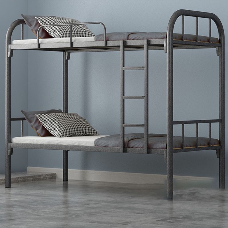 Scandinavian Metal Standard Bunk Bed Black/ White Kid Bed with Stairway