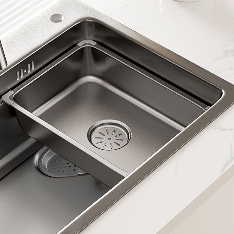 Contemporary Style Kitchen Sink Stainless Steel 3 Holes Drop-In Kitchen Sink