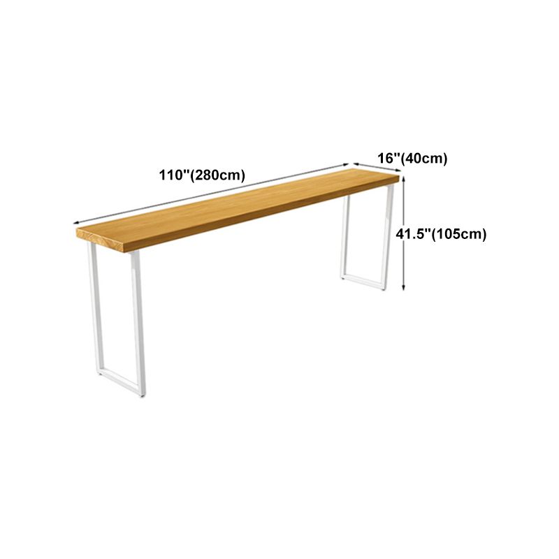 Pine Wood Bar Dining Table Industrial Bar Dining Table with Sled Base in White