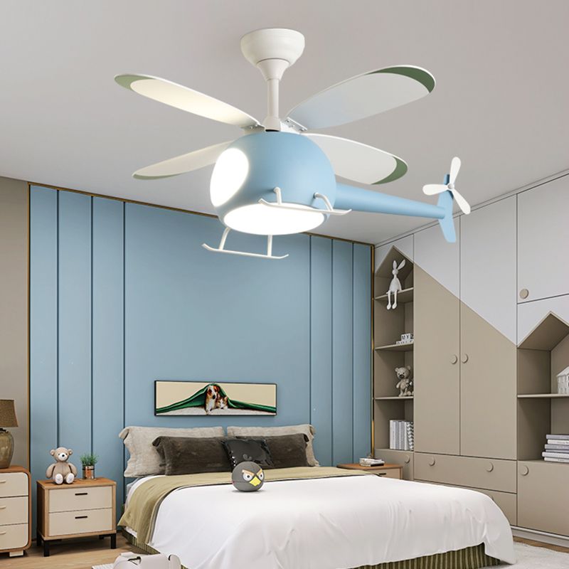 Chlidren Ceiling Fan Light LED Ceiling Mount Lamp with Acrylic Shade for Kid's Room