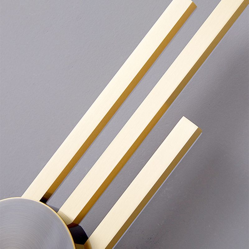 Linear Wall Mounted Fixture Solid Brass 2 / 3 - Light Wall Sconce in Black & Gold