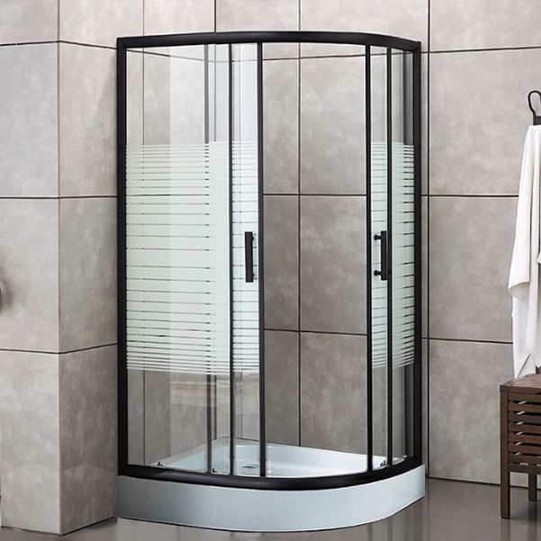 Contemporary Shower Stall Semicircle Metal Framed Shower Stall