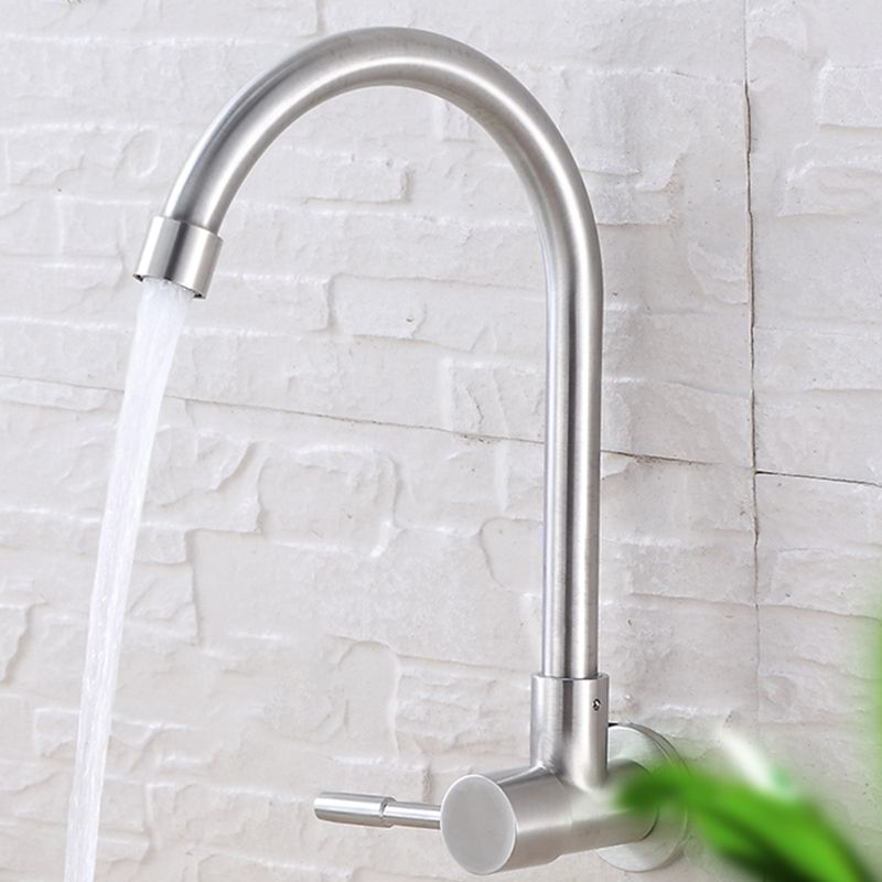 Contemporary Single Handle Bar Faucet Pull-down  Wall-mounted Faucet in Chrome