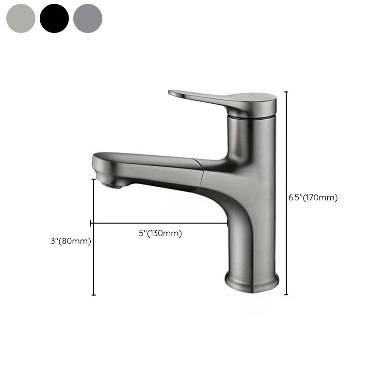 Modern Vessel Faucet Copper Single Handle Retractable Vessel Faucet