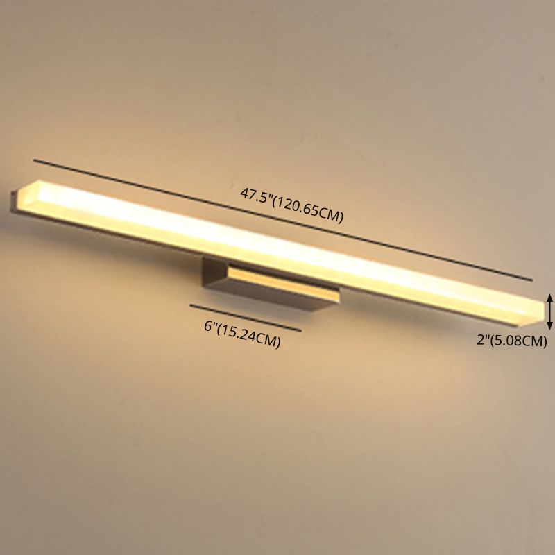 Moderner minimalistischer Stil rechteckiger Waschtischwandleuchten 1 Lichtwandmontierte Waschtischlichter mit Acrylschatten