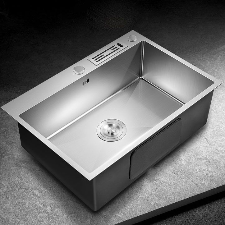 Drop-In Kitchen Sink with 2 Holes Stainless Steel Single Bowl Sink