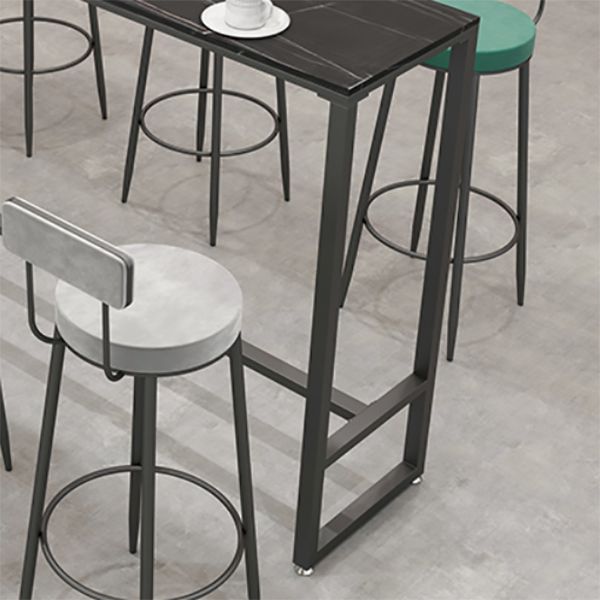 Industrial Style Rectangle Bar Table Stone Fixed Bar Dining Table