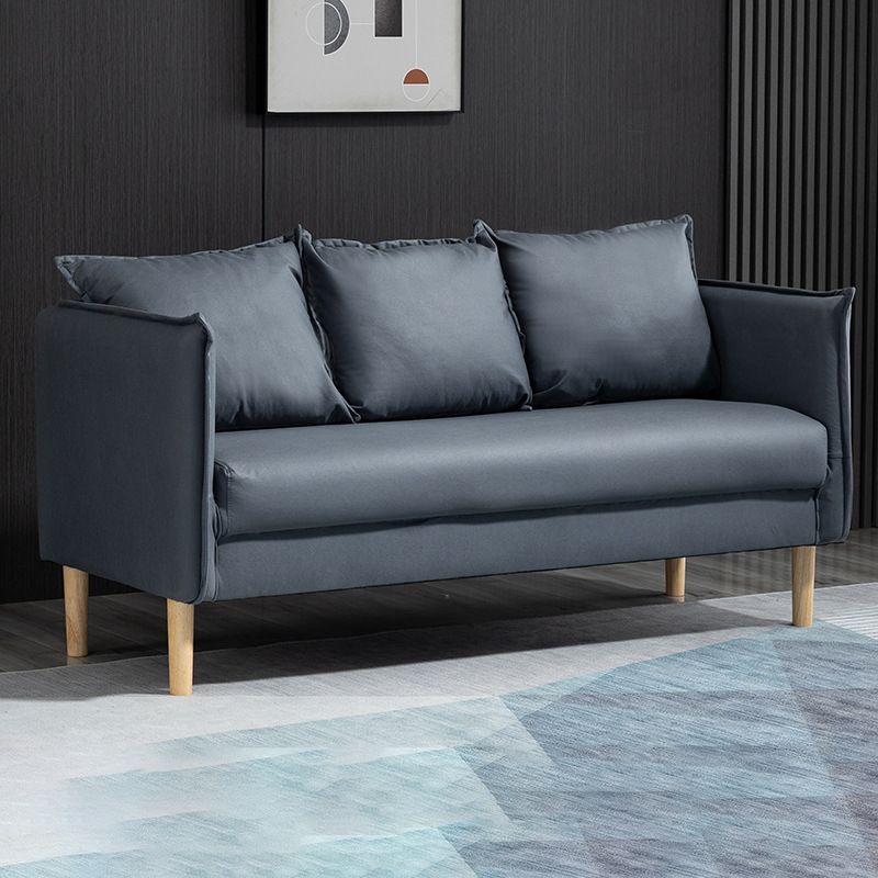 Contemporary Three Pillow Back Sofa with Tuxedo Arm for Apartment