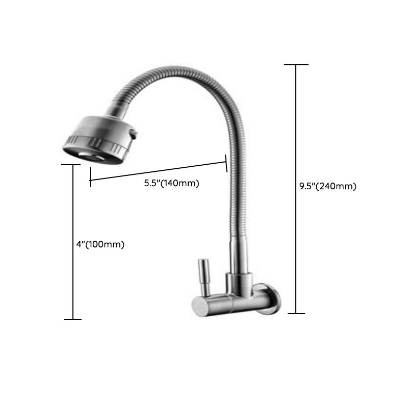 Modern Bridge Faucet Stainless Steel Swivel Spout Spray Kitchen Faucet