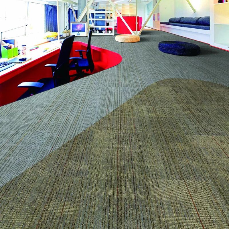 Loose Lay Indoor Carpet Tiles Dark Color Non-Skid Level Loop Carpet Tile