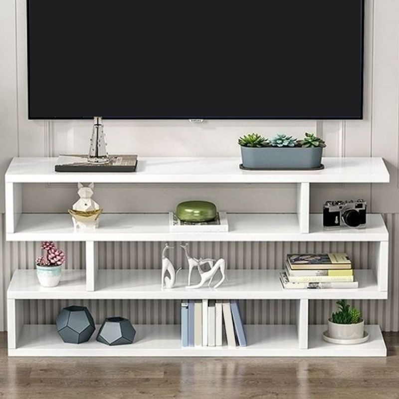 Engineered Wood TV Stand Console Modern Open Shelving Media Console TV Stand