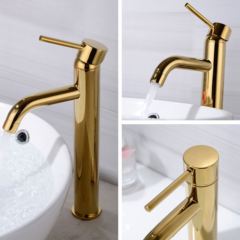 Modern 1-Handle Bathroom Sink Faucet Brushed Gold Vessel Sink Faucet Brass