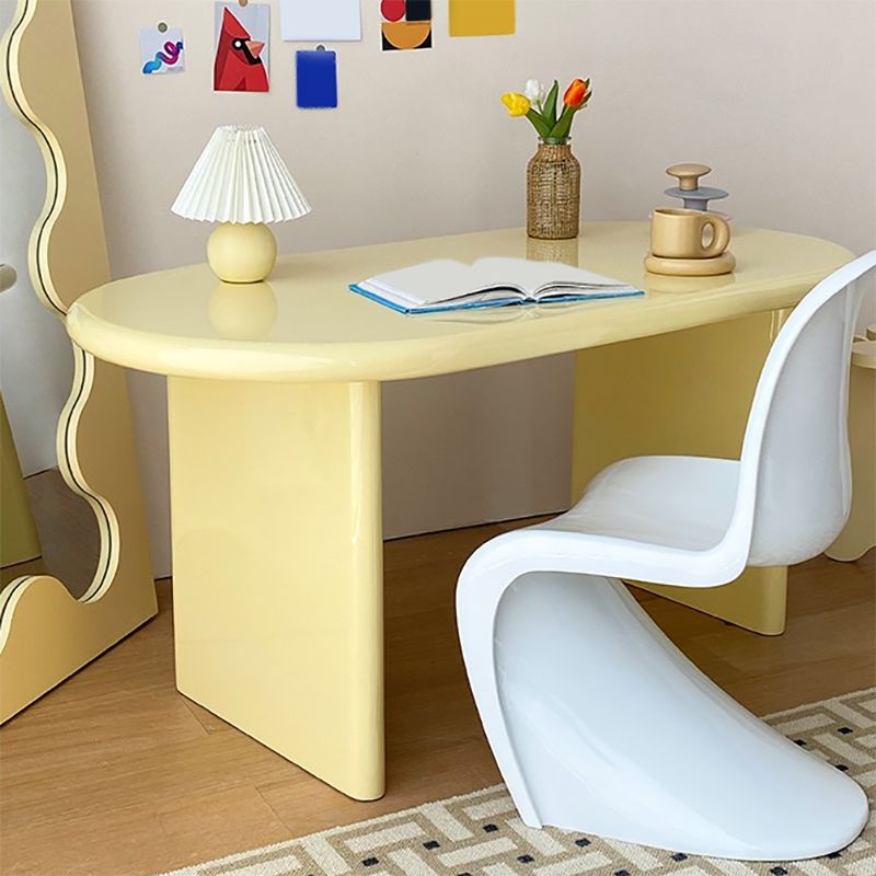 Oval Contemporary Office Desk Solid Wood Writing Desk for Home