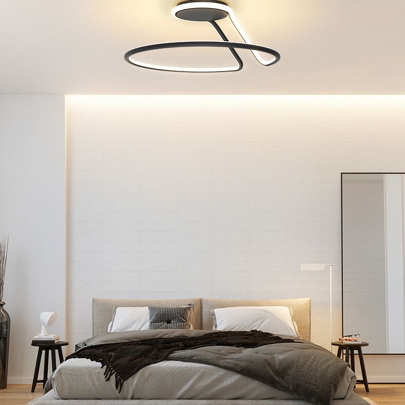 Circular Semi Flush Mounted Ceiling Led Lights Modern Acrylic Semi Flush