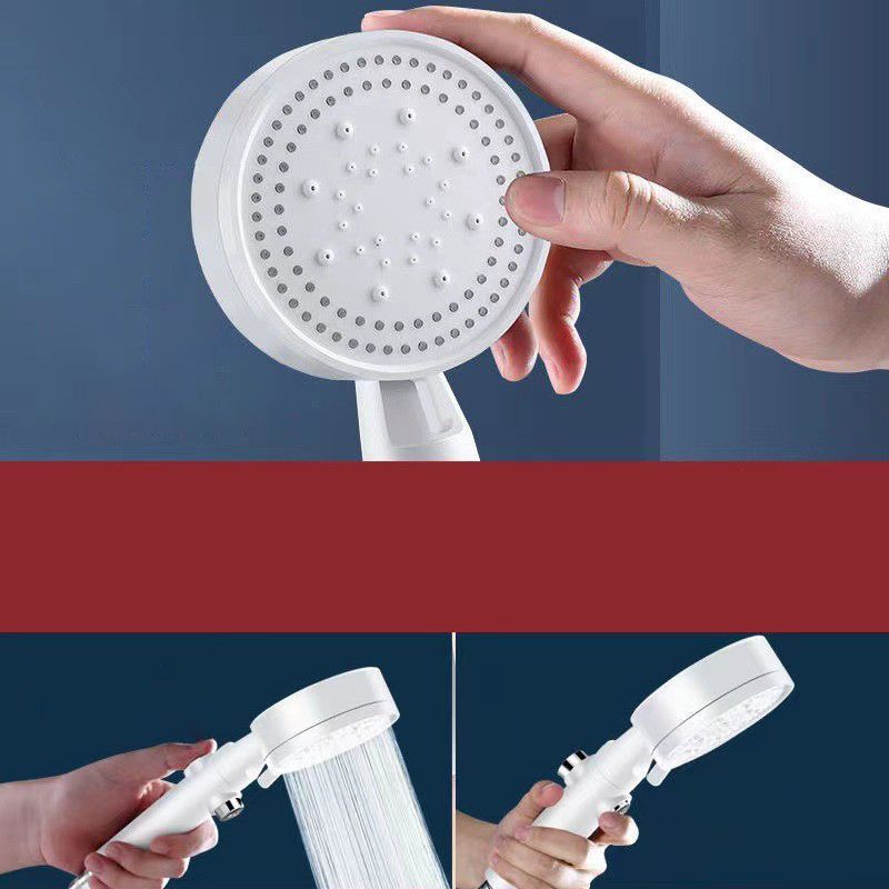 5 Sprays Shower Head Round Wall Mounted Plastic Wall Supply Holder Handheld Shower Head