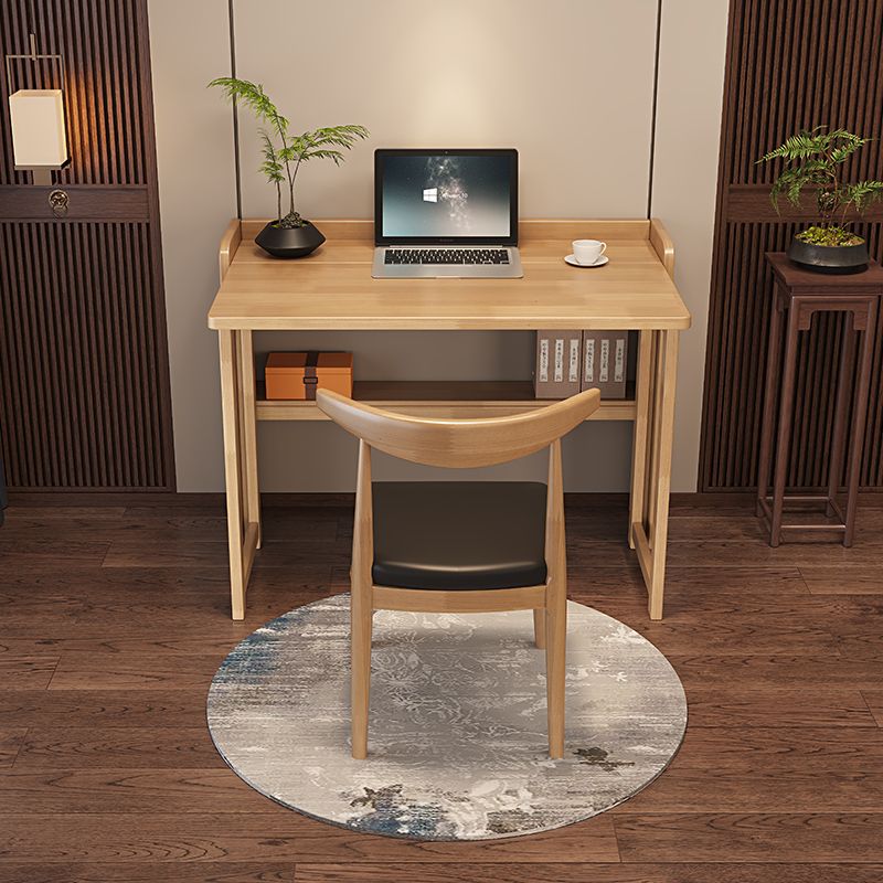 Home Kids Desk with Shelf Rubber Wood Writing Desk Kids Desk and Chair