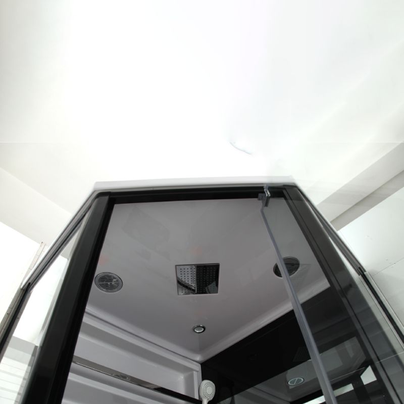 Neo-Angle Shower Stall Clear Tempered Glass Shower Enclosure With Shower Floor