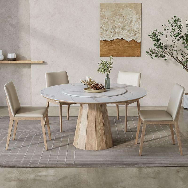 Modern Round Table White Sintered Stone Dining Table for Home