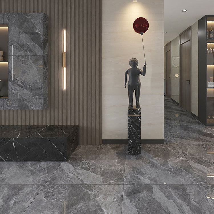 Contemporary Polished Porcelain Tile Marble Pattern Square Wall & Floor Tile