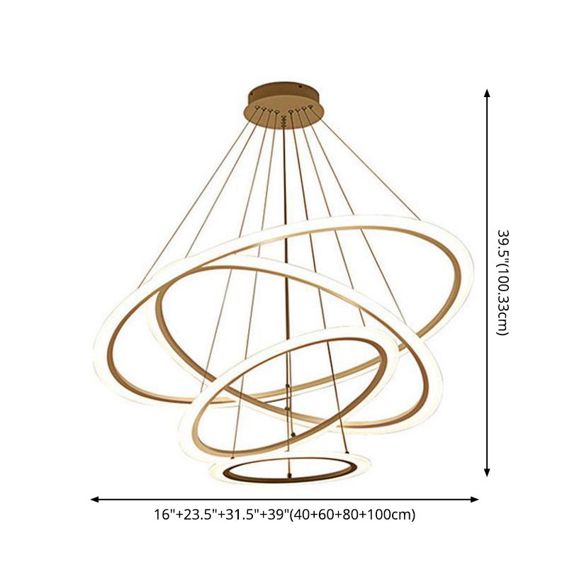 Lumières à lustre rond modernes kit d'éclairage en acrylique pour restaurant