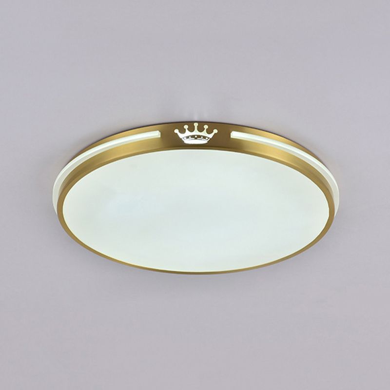 Modern Gold Flush Light Circle Ceiling Lighting with Brass for Bedroom