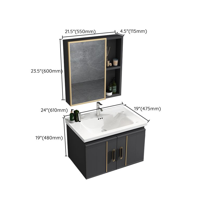 Modern Wall Mount Bathroom Vanity Set Faucet Included Bathroom Vanity