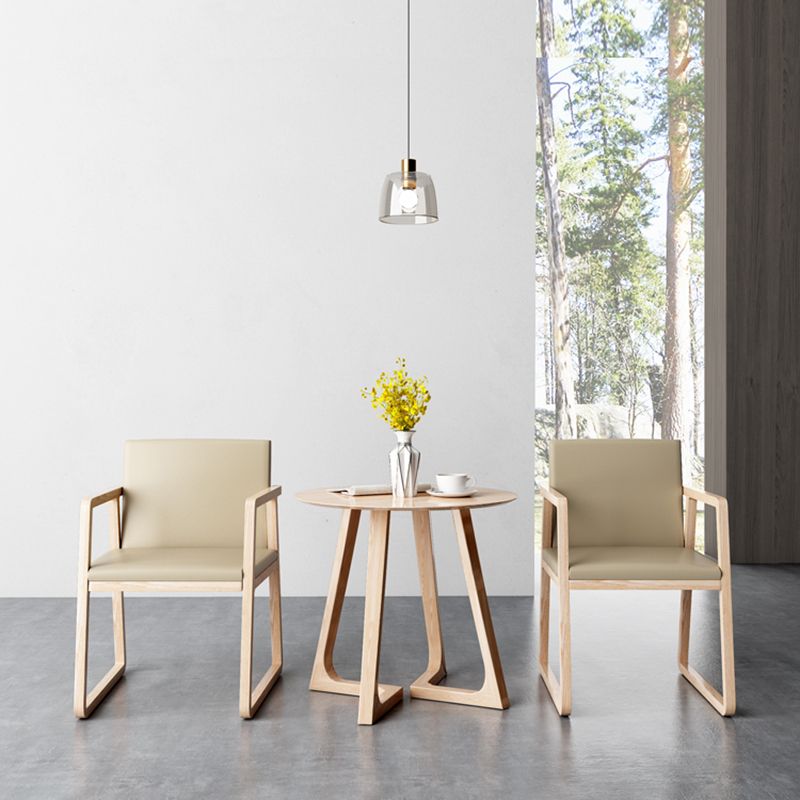 Arm Dining Chairs Modern Ash Wood Side Chairs for Dining Room