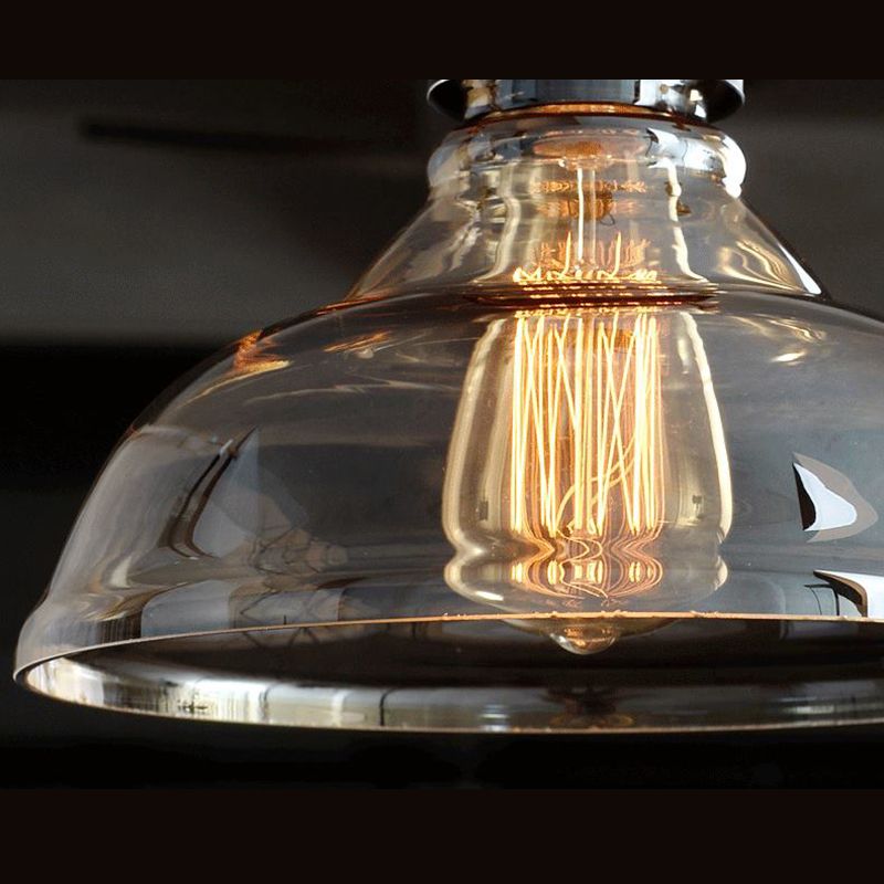 Retro Industrial 1 Light Pendant Barn Gern Glass Pendant Lighting pour café