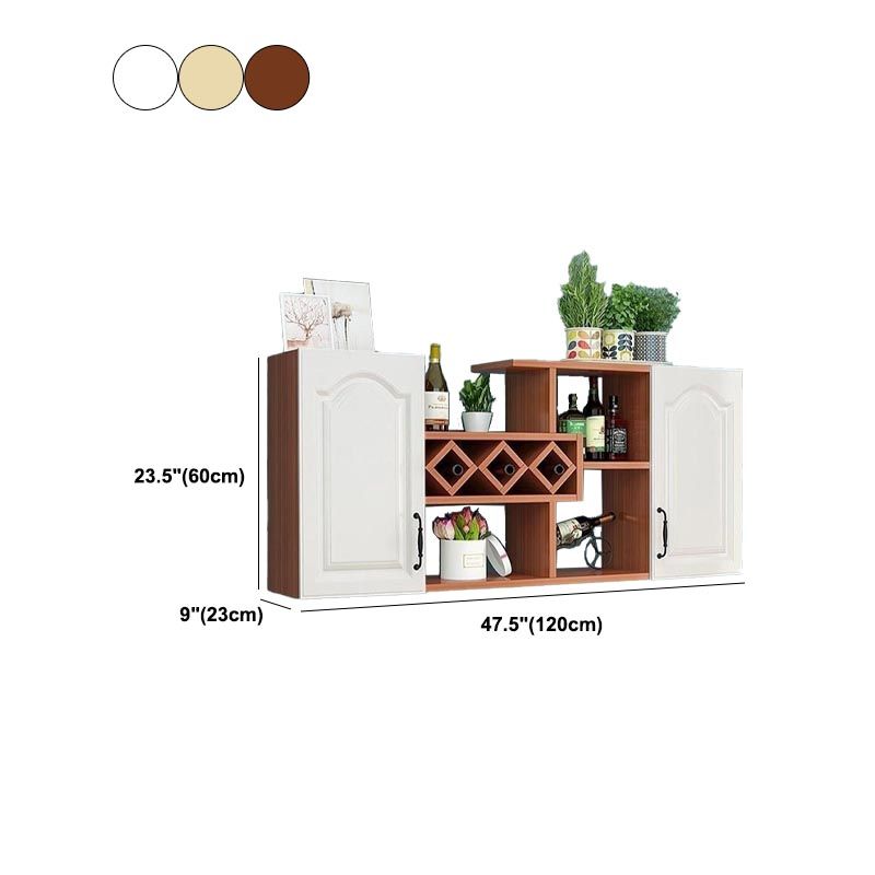 Wall Mounted Modern Wine Rack Wood Wine Rack with Shelf for Kitchen