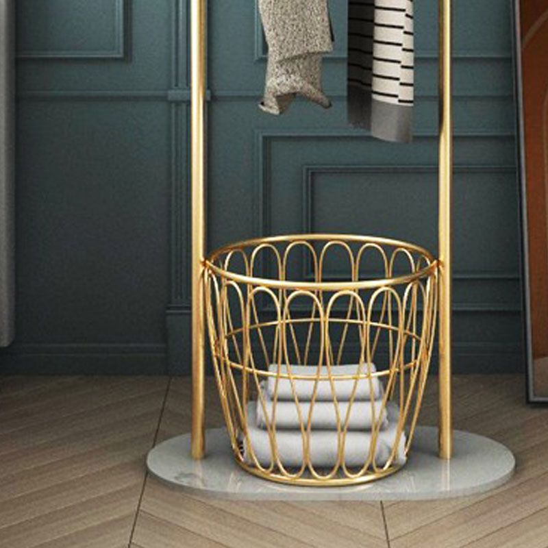 Hall Tree with Hooks and Basket Gorgeous Metal Hall Stand in Gold