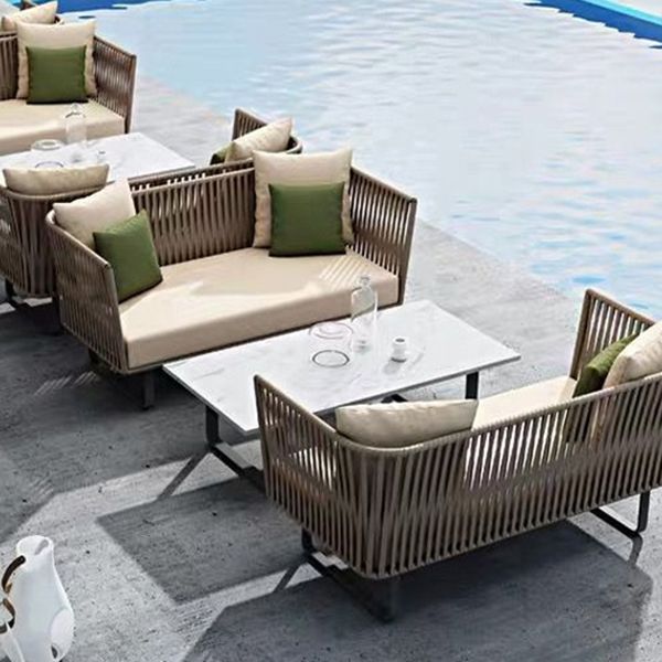 Contemporary Patio Sofa Water Resistant Black Outdoor Patio Sofa