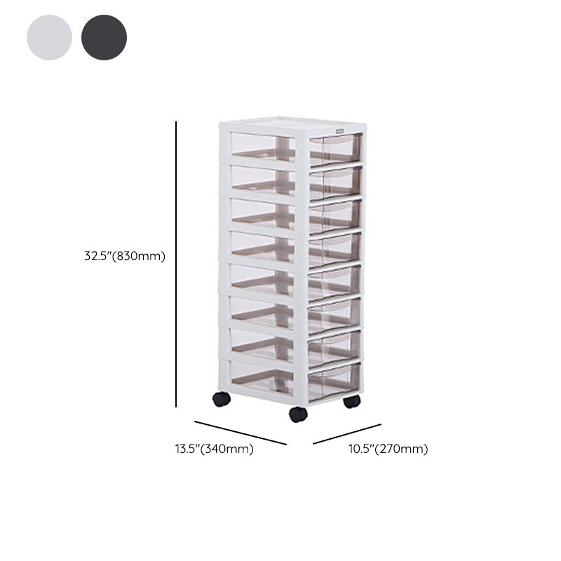 Modern Plastic File Cabinet Multi-Drawers Acrylic File Cabinet with Wheels